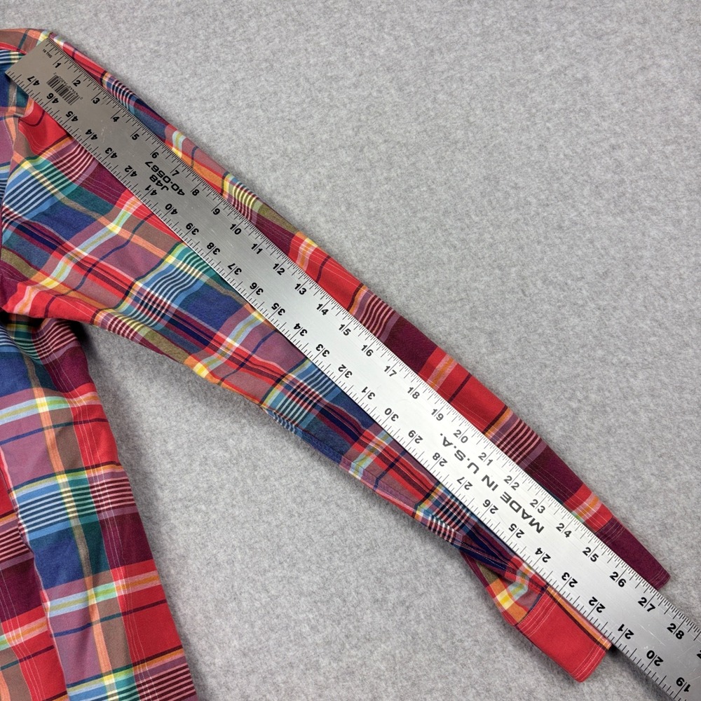 Polo Ralph Lauren Mens L Madras Plaid Button Down Shirt Multi Color Pony Logo - Picture 6 of 8